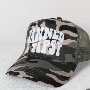 Tanned & Tipsy  Trucker Hat with White Text